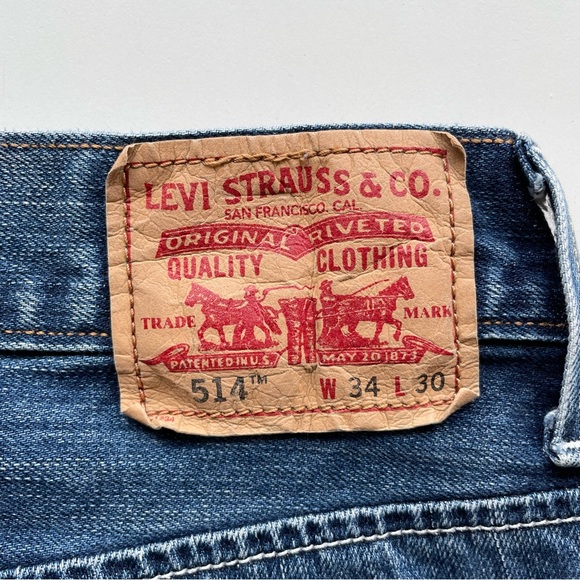 Levi's Men's Flap Pocket 514 Slim Straight Medium Blue Jeans 34 x 30 - Picture 9 of 13